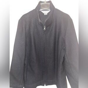 Brooks Brothers 100% Wool Jacket Made in England Black Zip Coat